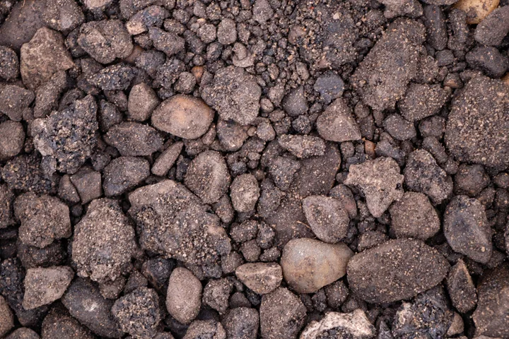Asphalt-Recyclingmaterial in Nahaufnahme